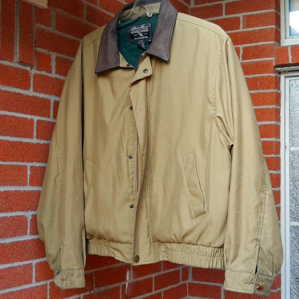 Cotton nylon  genuine leather mid coat